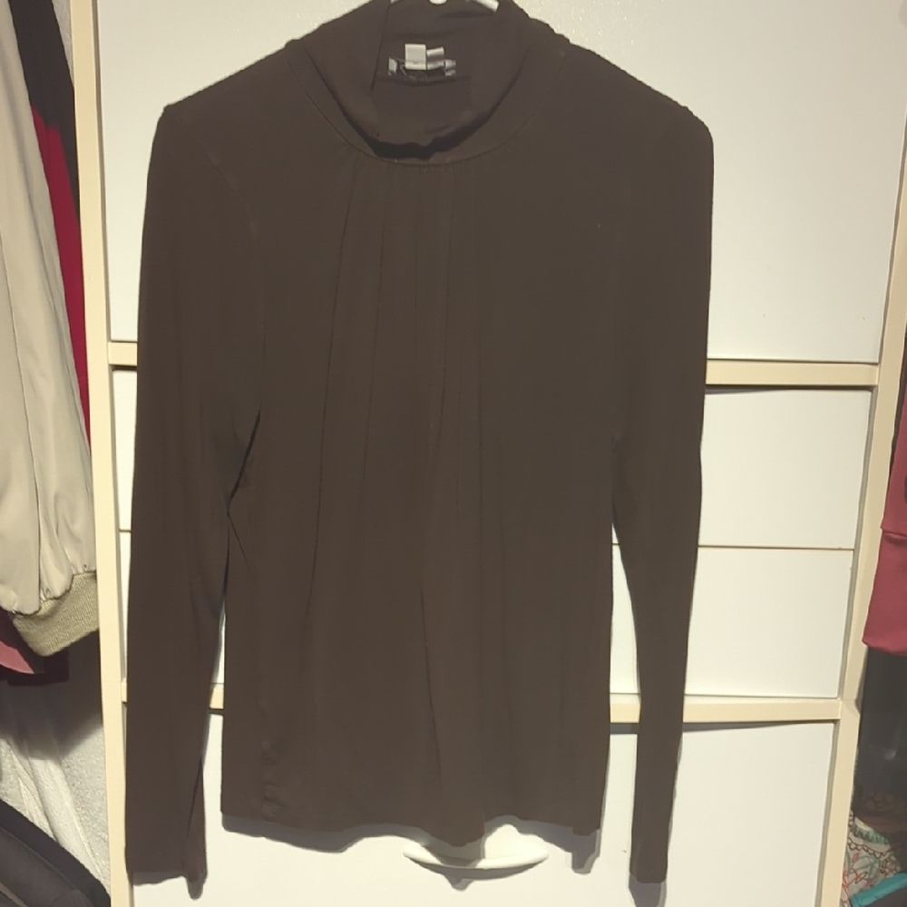 Chaus Black Fitted Long Sleeve Top